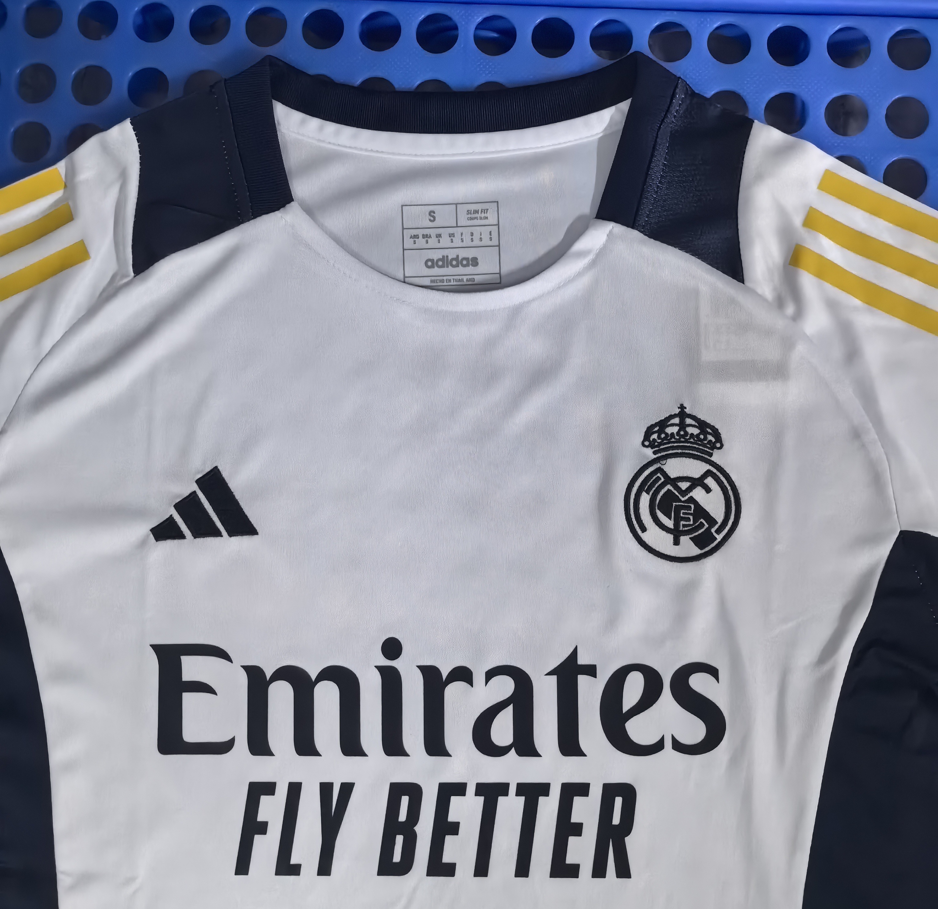 2025 Real Madrid Adidas Pre-match Training  Football Jersey White and Orange
