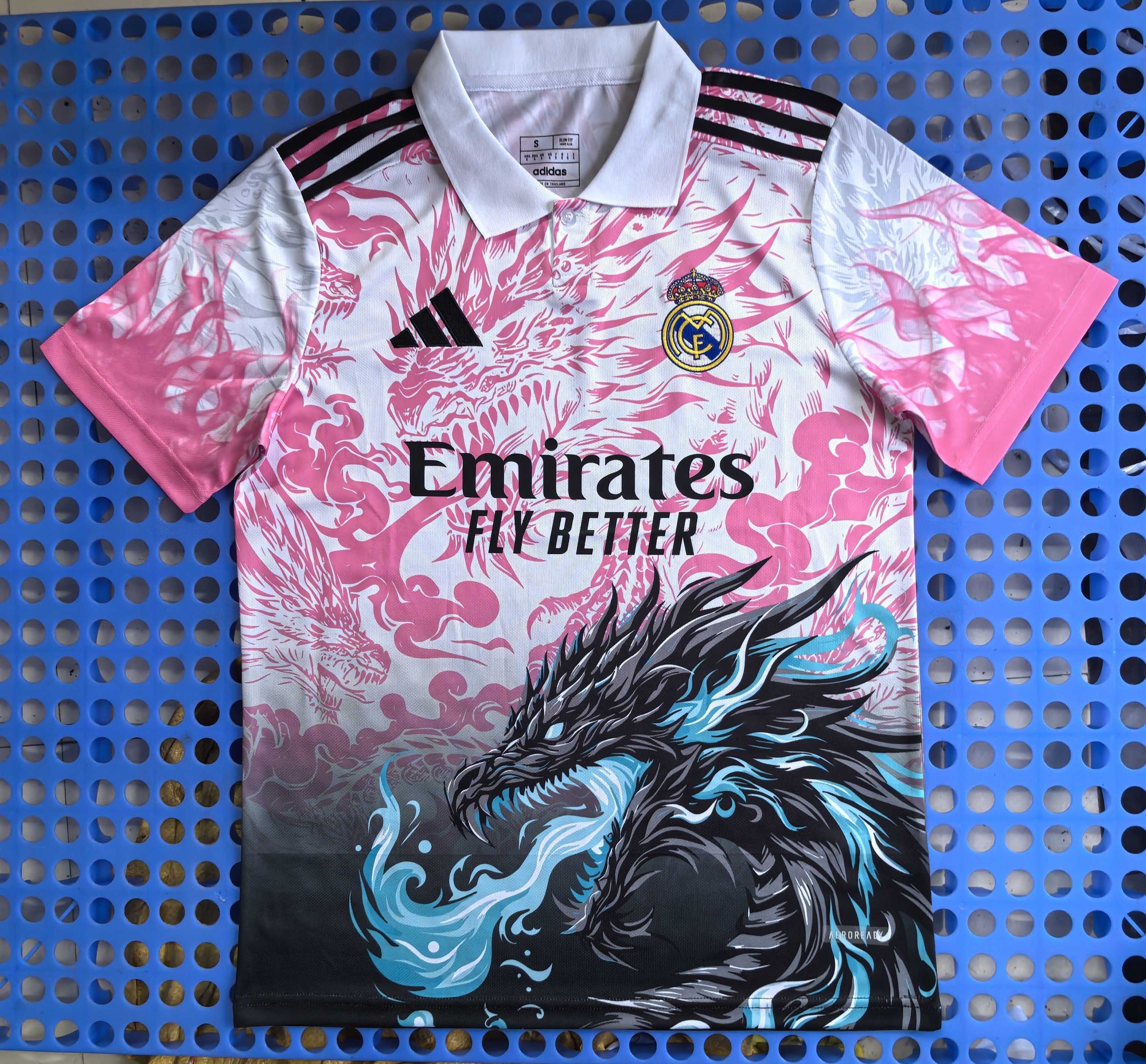 Real Madrid Pink Black Dragon Edition Football Jersey