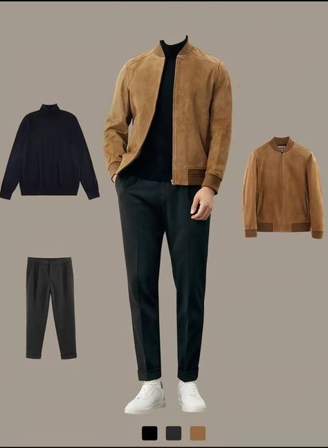 ONAKANSA Men's Suede Bomber Jacket set premium textile 