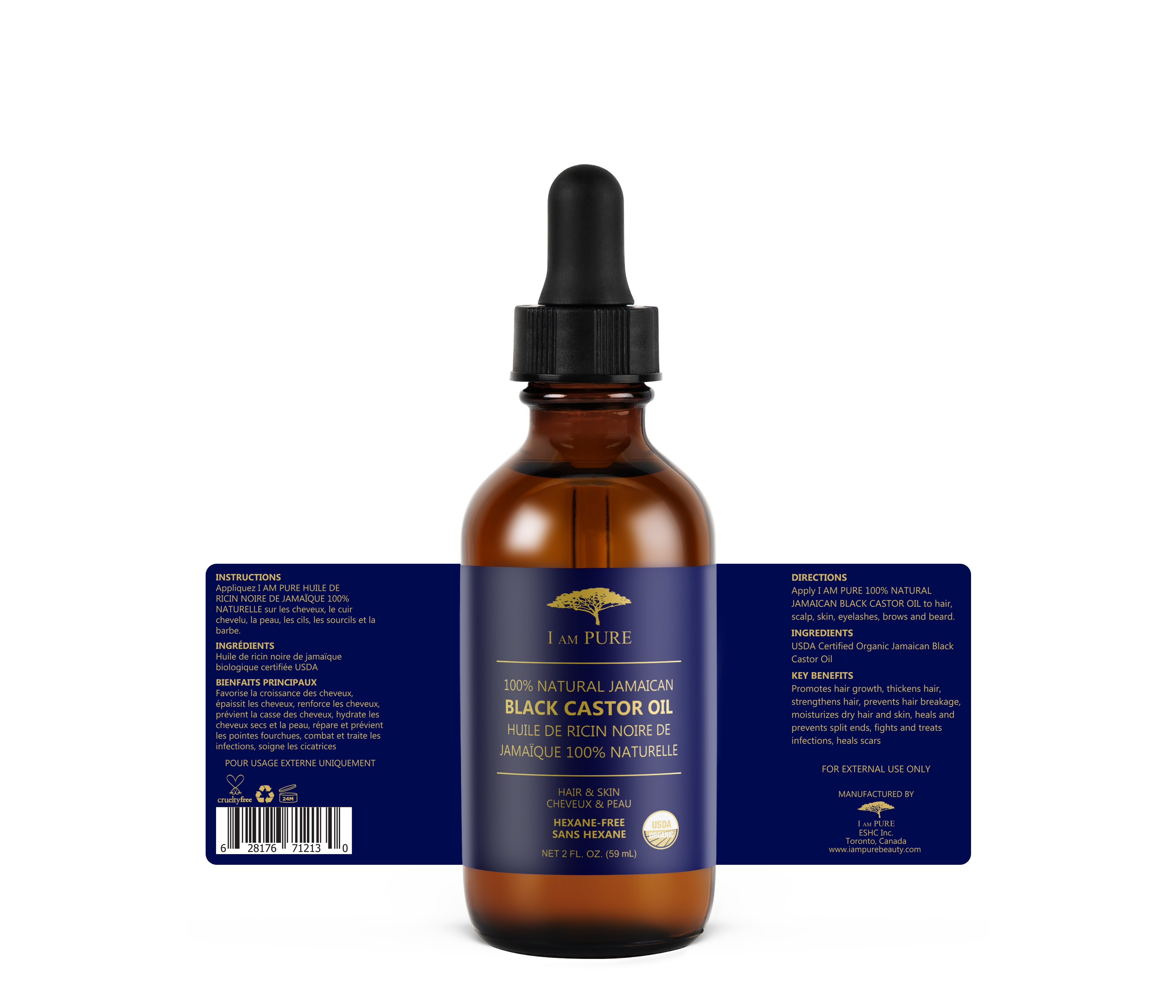 I AM PURE 100% NATURAL JAMAICAN BLACK CASTOR OIL