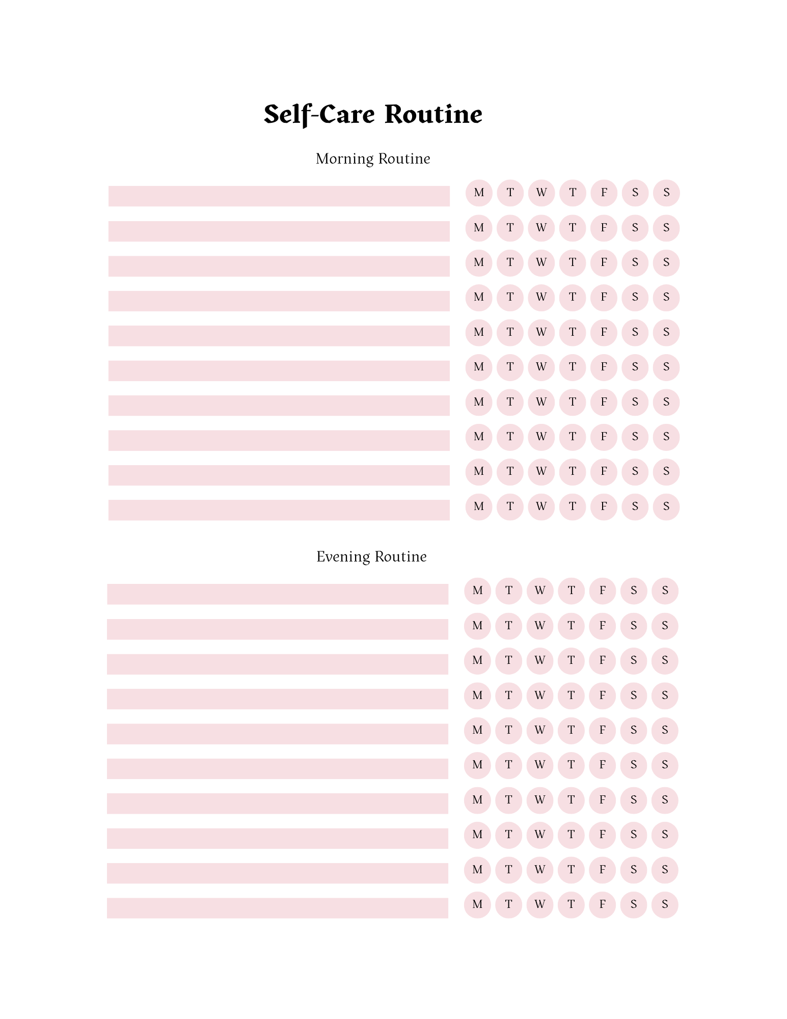 Self-Care Routine Tracker