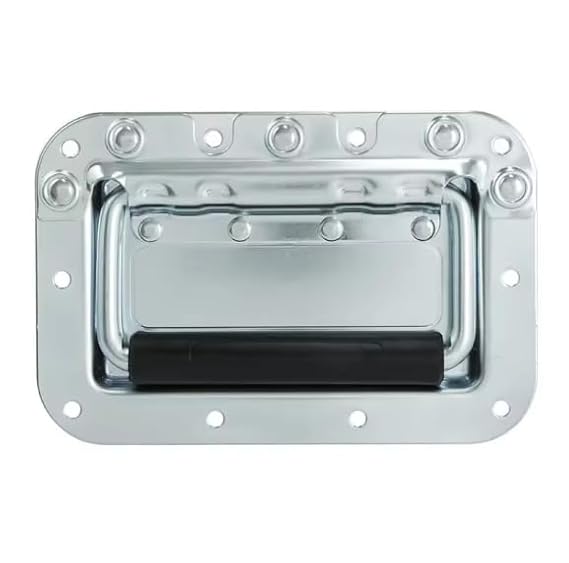 Syncraft Hardware Flight Case Recessed Spring Handle Chrome Finish/Transit Box/Tool Box Accessory/Musical Instrument case (Medium Handle SH-H000)