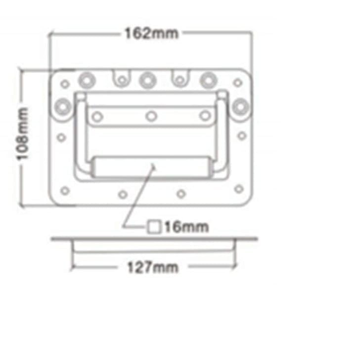 Syncraft Hardware Flight Case Recessed Spring Handle Chrome Finish/Transit Box/Tool Box Accessory/Musical Instrument case (Medium Handle SH-H000)
