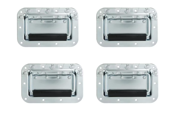 Syncraft Hardware Flight Case Recessed Spring Handle Chrome Finish/Transit Box/Tool Box Accessory/Musical Instrument case (Medium Handle SH-H000)