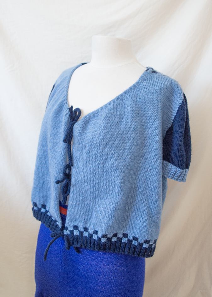 Blue tie-front Cardigan