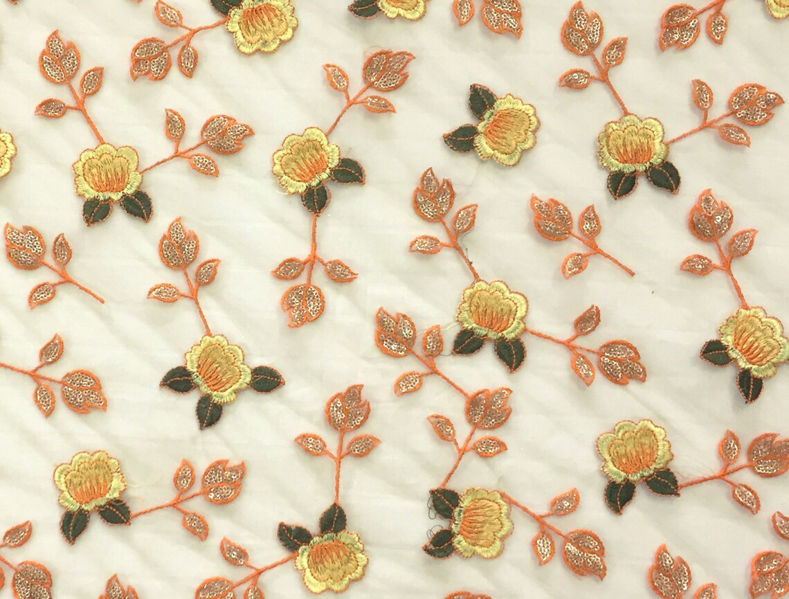 Floral Embroidered Fabric