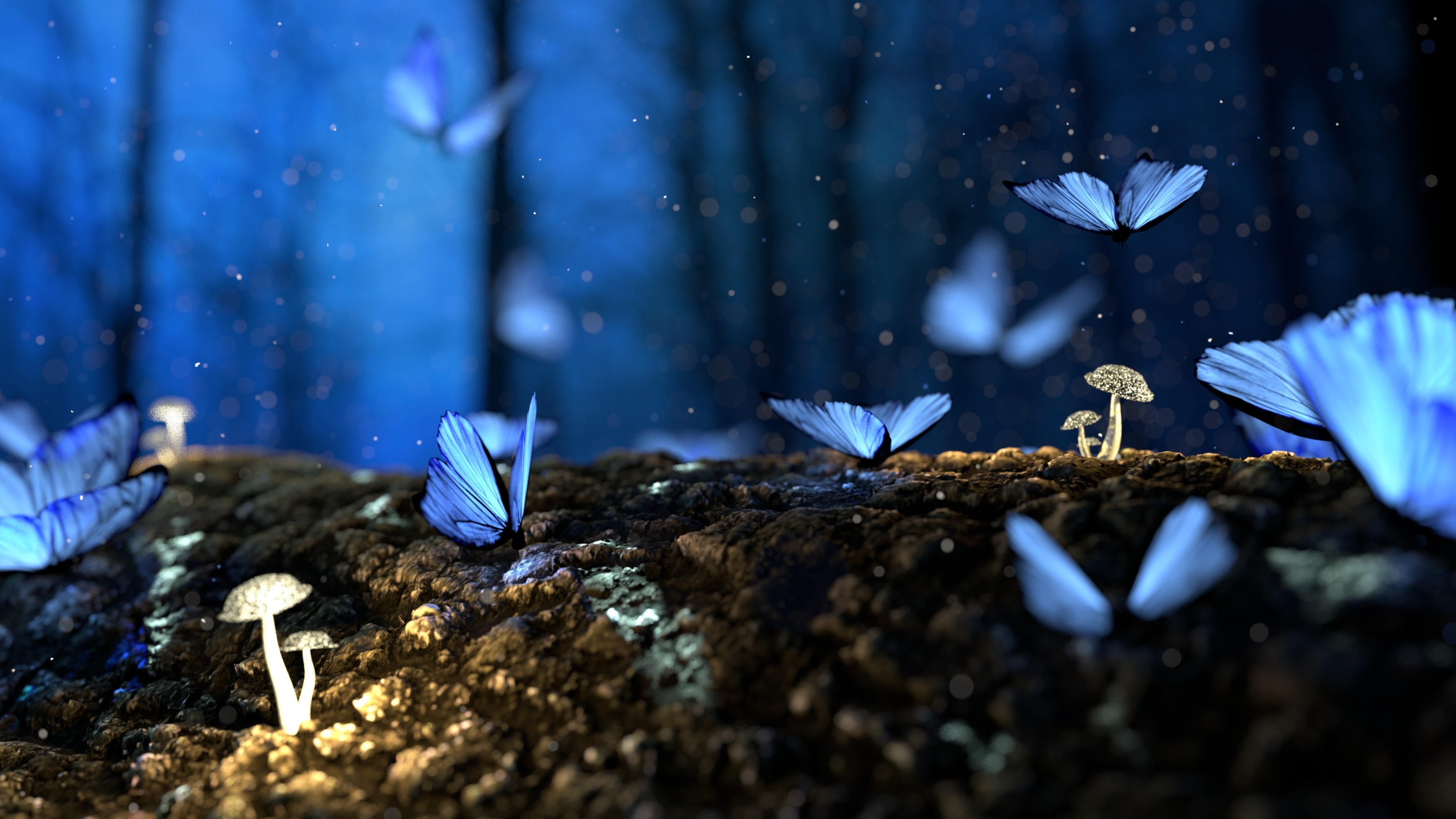 Enchanted Blue Butterfly Figurines