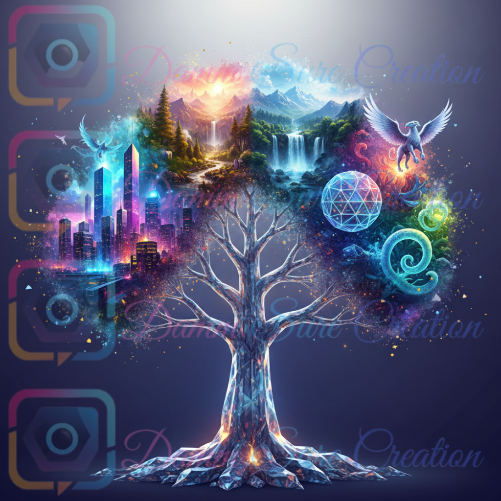 Cosmic Life Tree Art Print Image