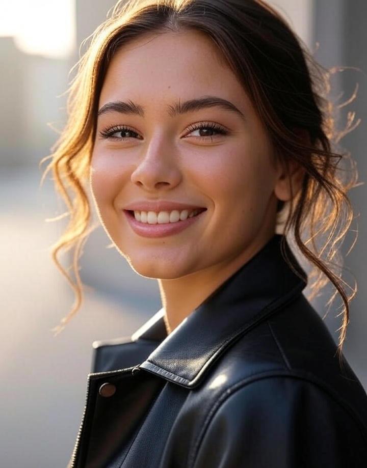 The urban beautiful girl in simple look
