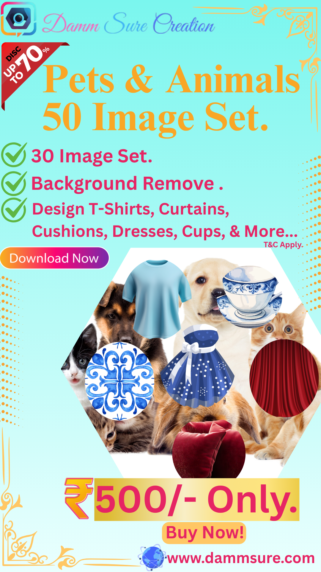 Pets & Animals 50 Designs Set.
