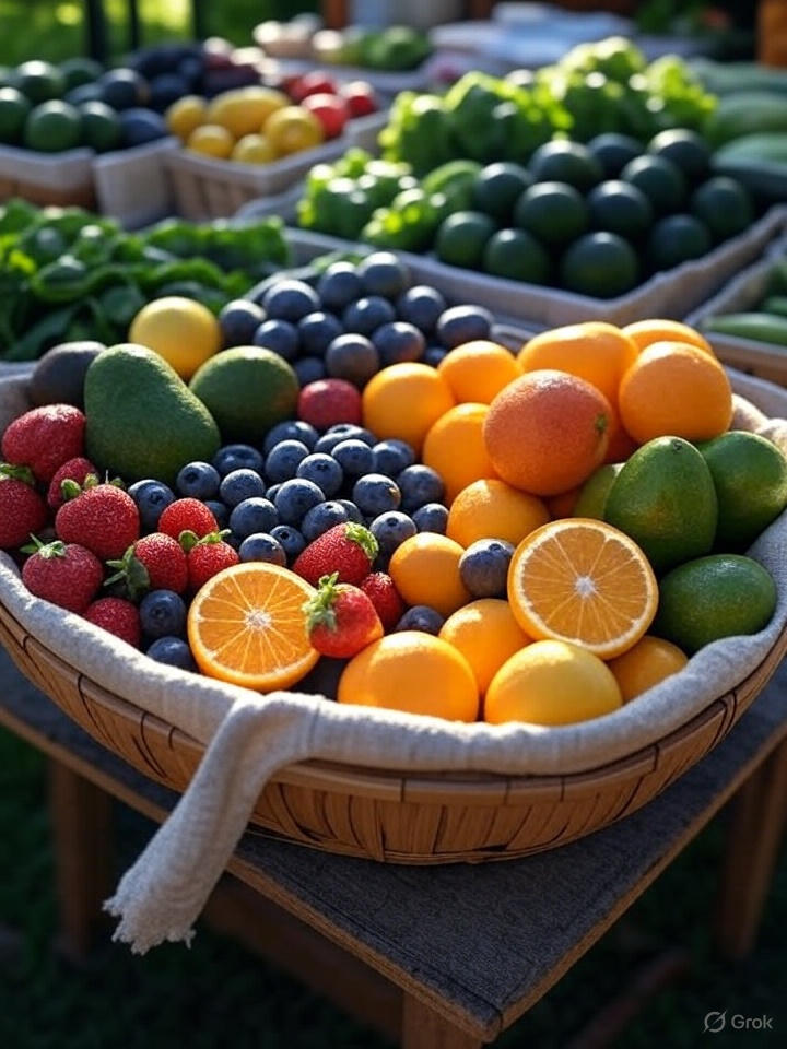 Basket of Fresh Fruits
