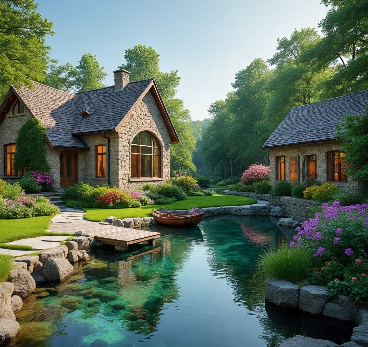 Charming Stone Cottage by the Lake Image