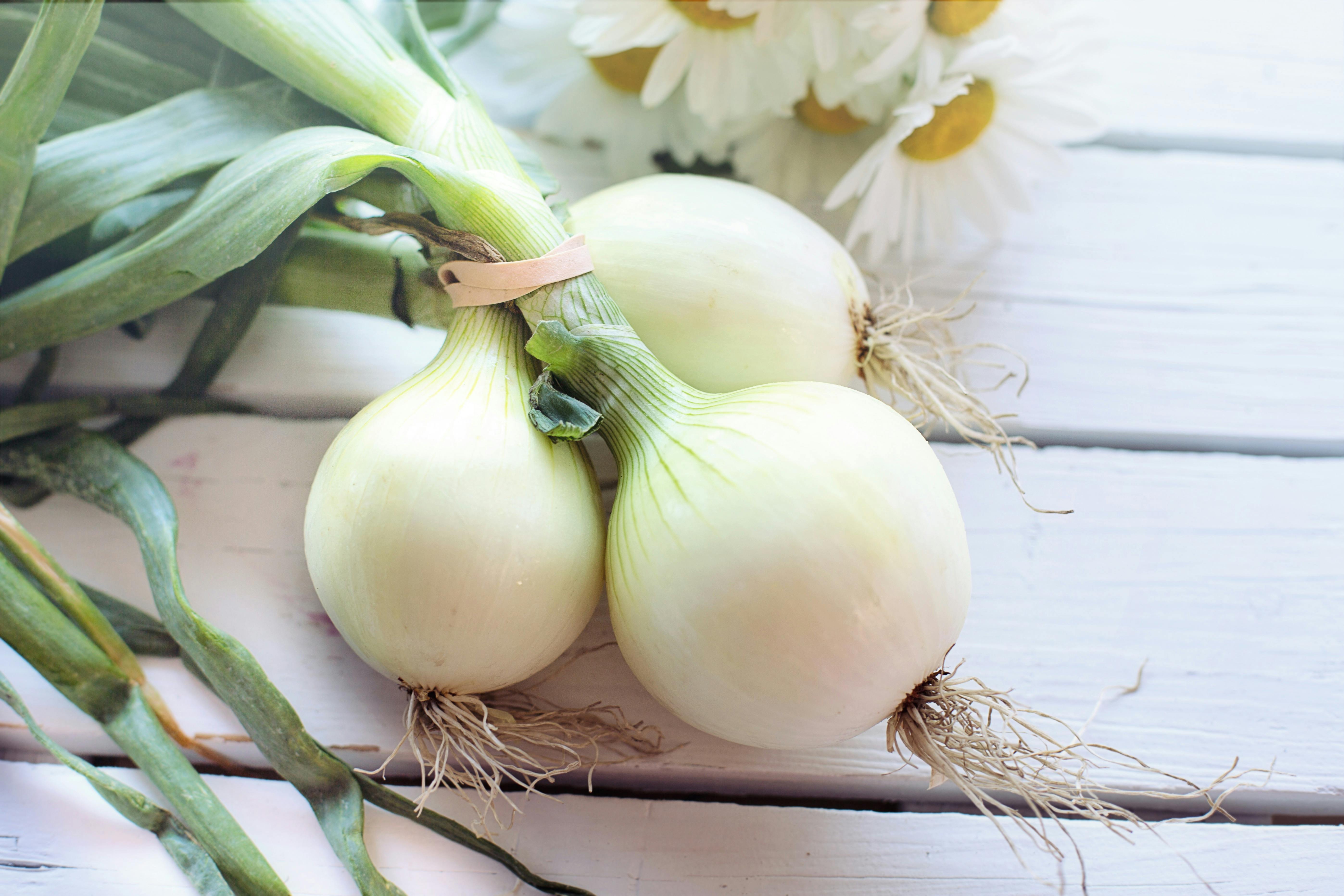 Fresh white onions