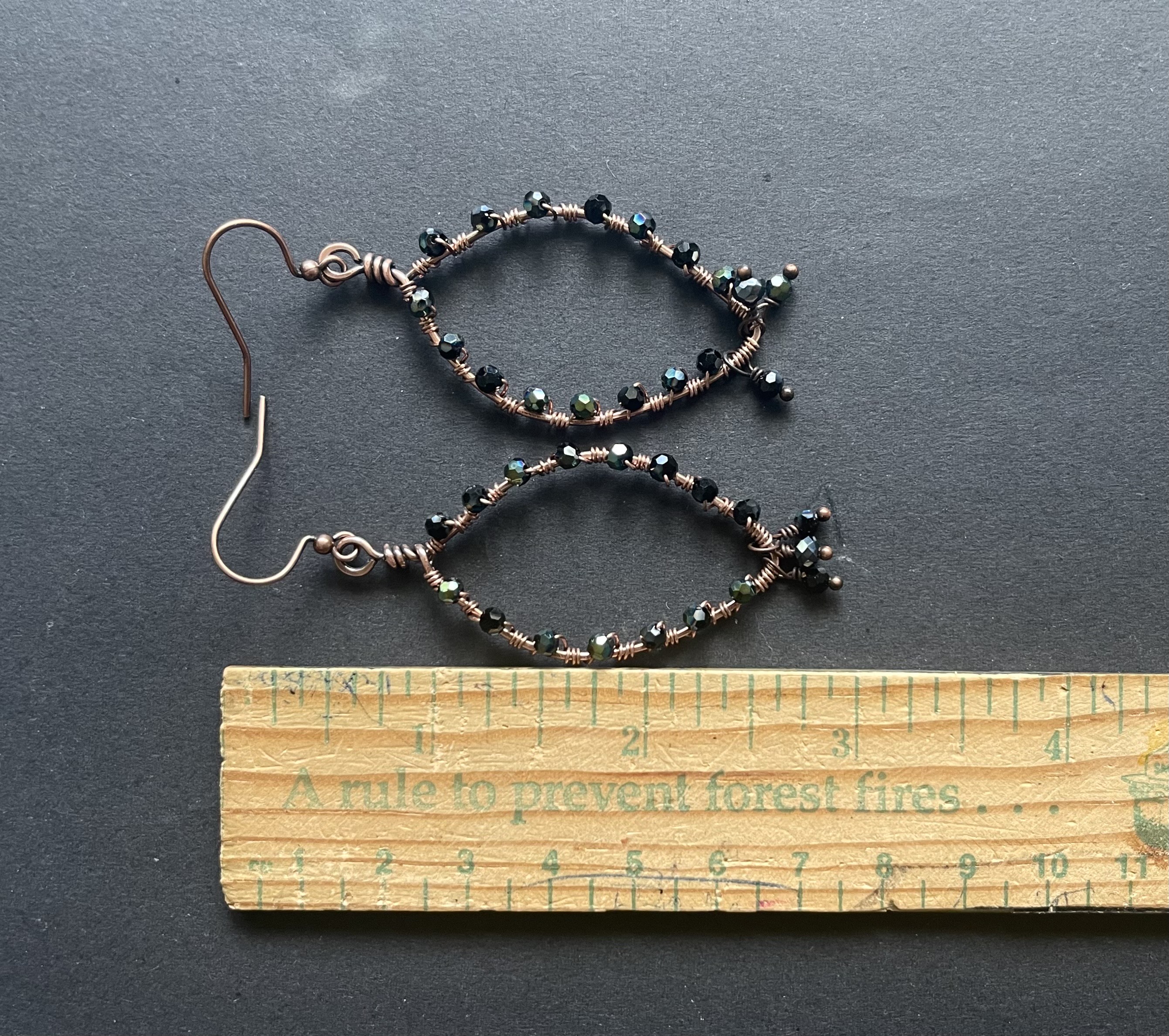 Handcrafted Wire Beaded Earrings