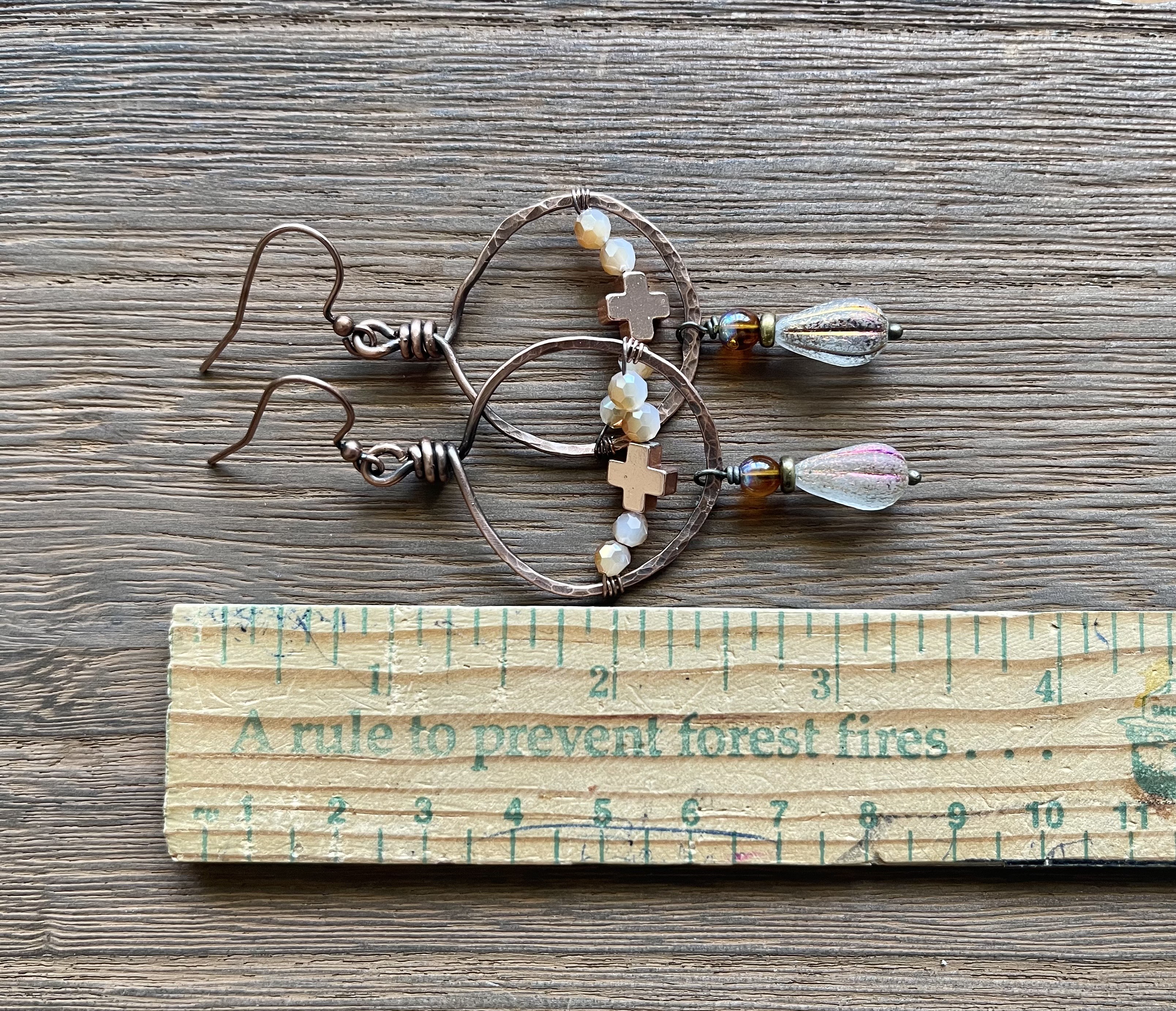 Rose Gold Cross over Hematite necklace 