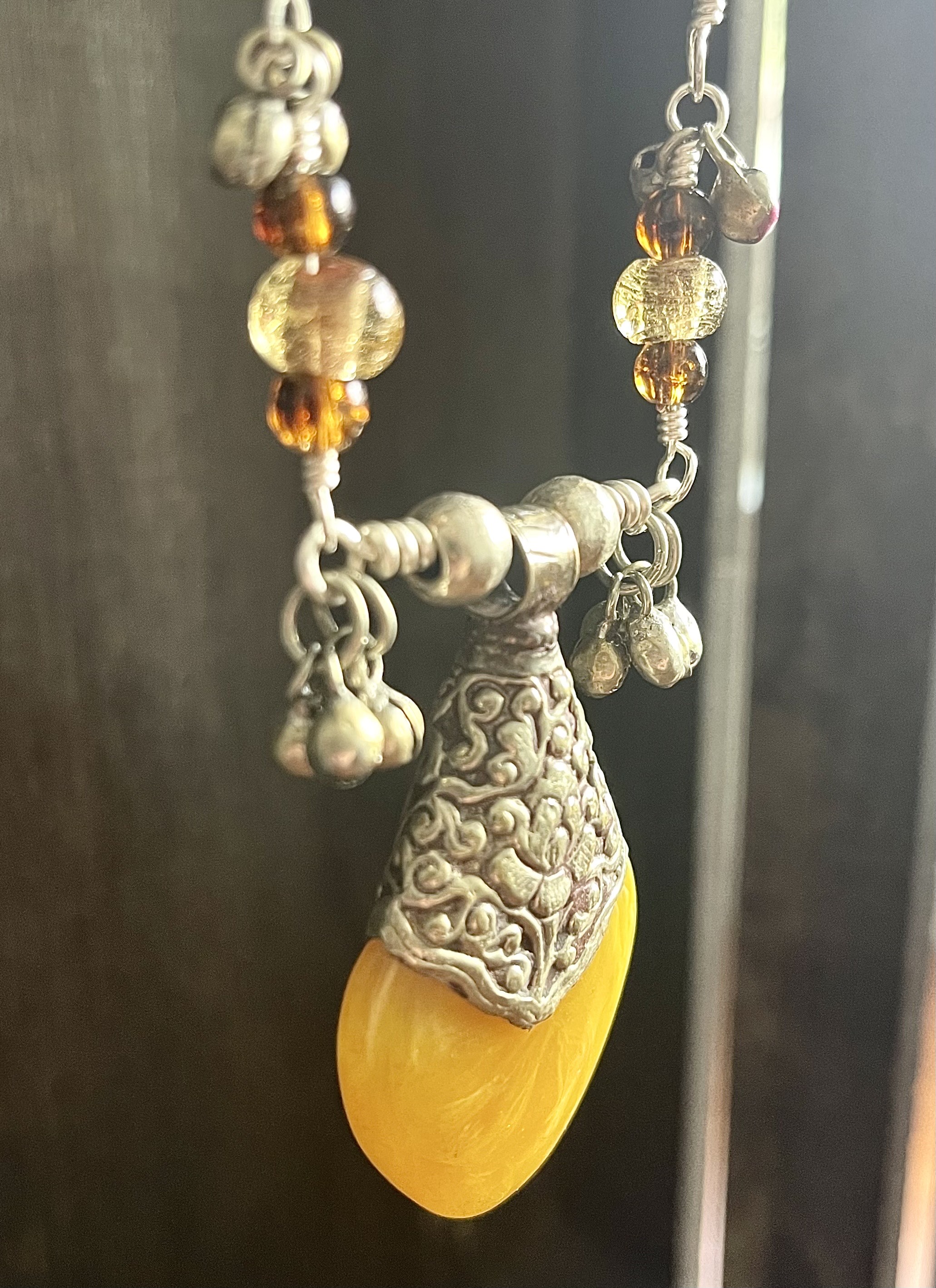 Dancer's Delight Vintage Tibetan Resin Pendant