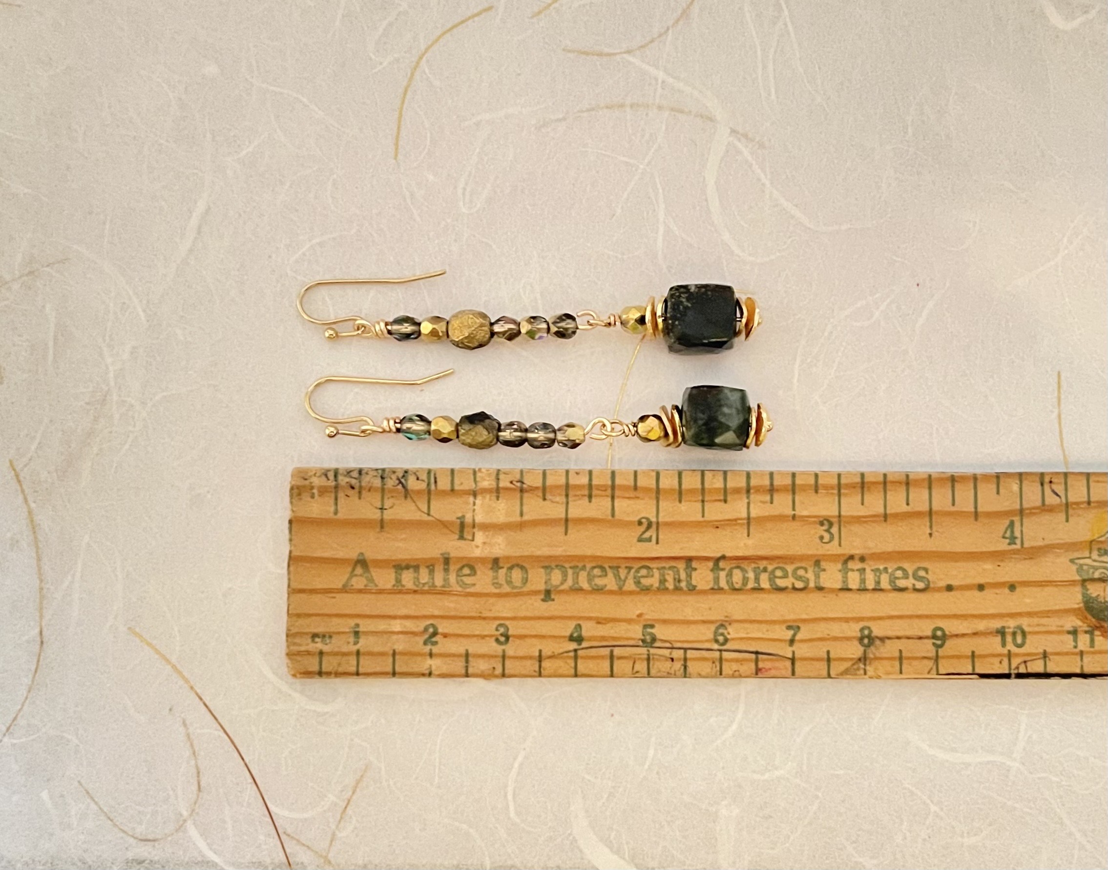 Rough Cut Emerald Stones earrings