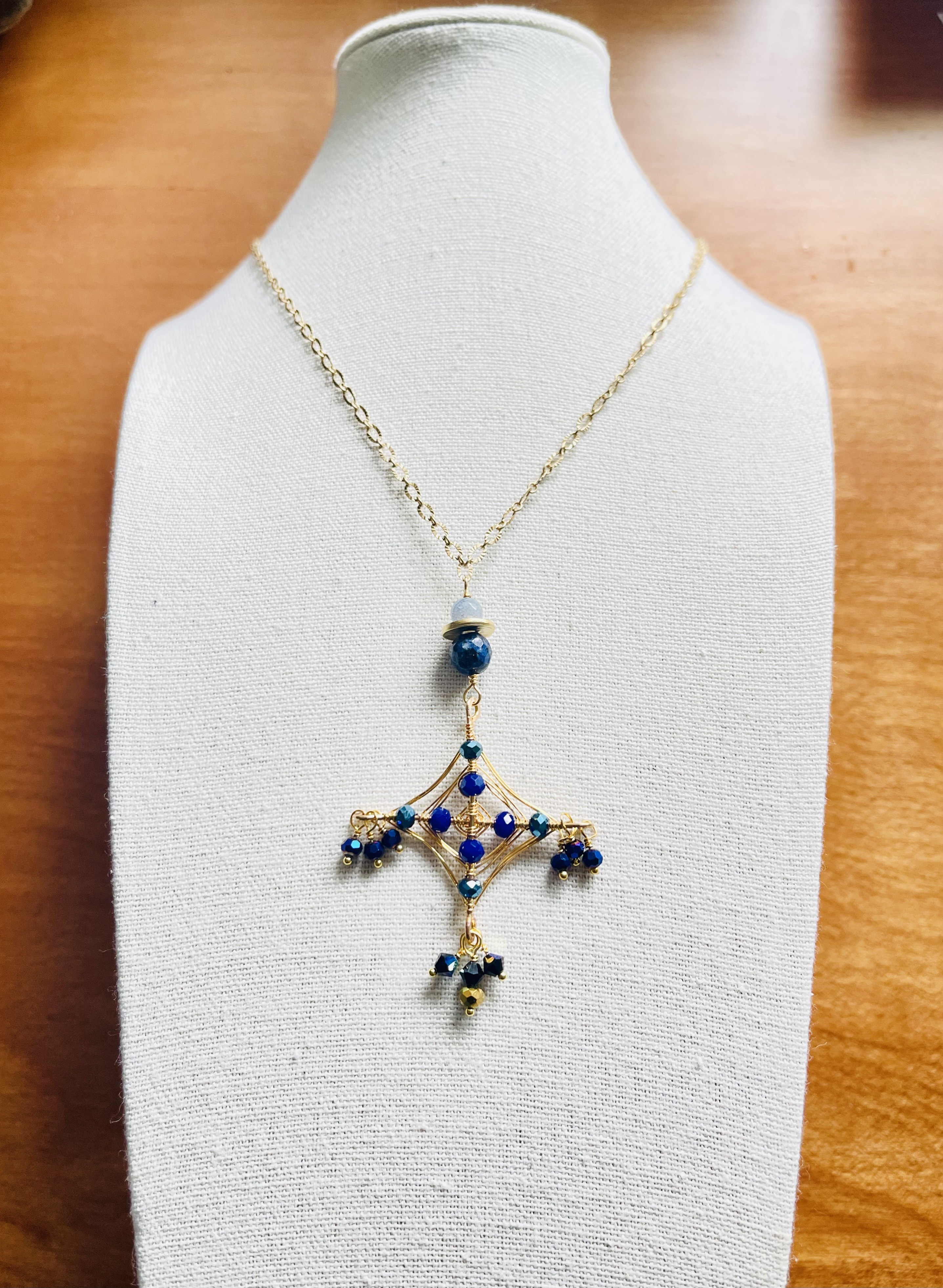 Ornate Necklace with Cross Pendant