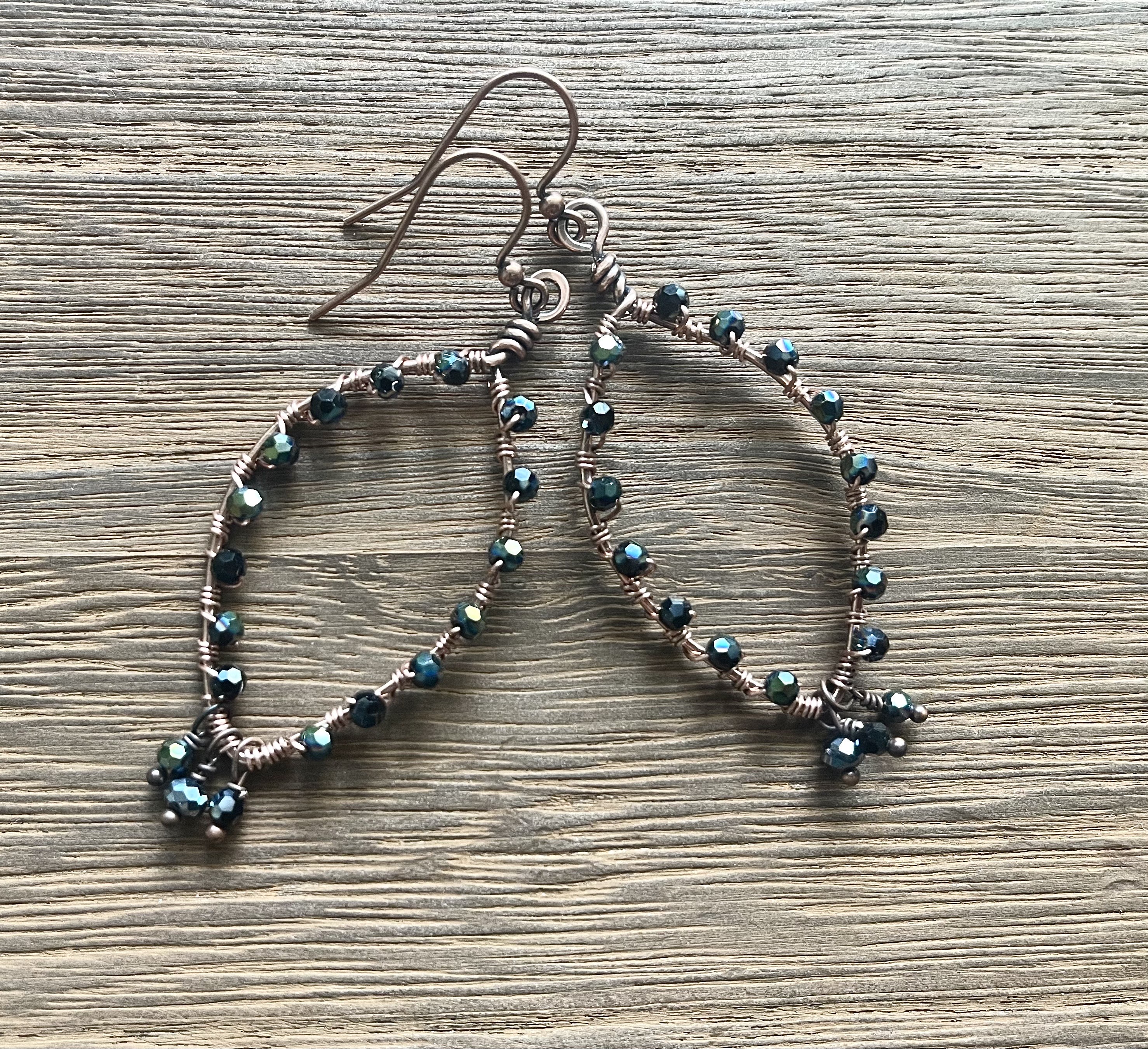 Handcrafted Wire Beaded Earrings
