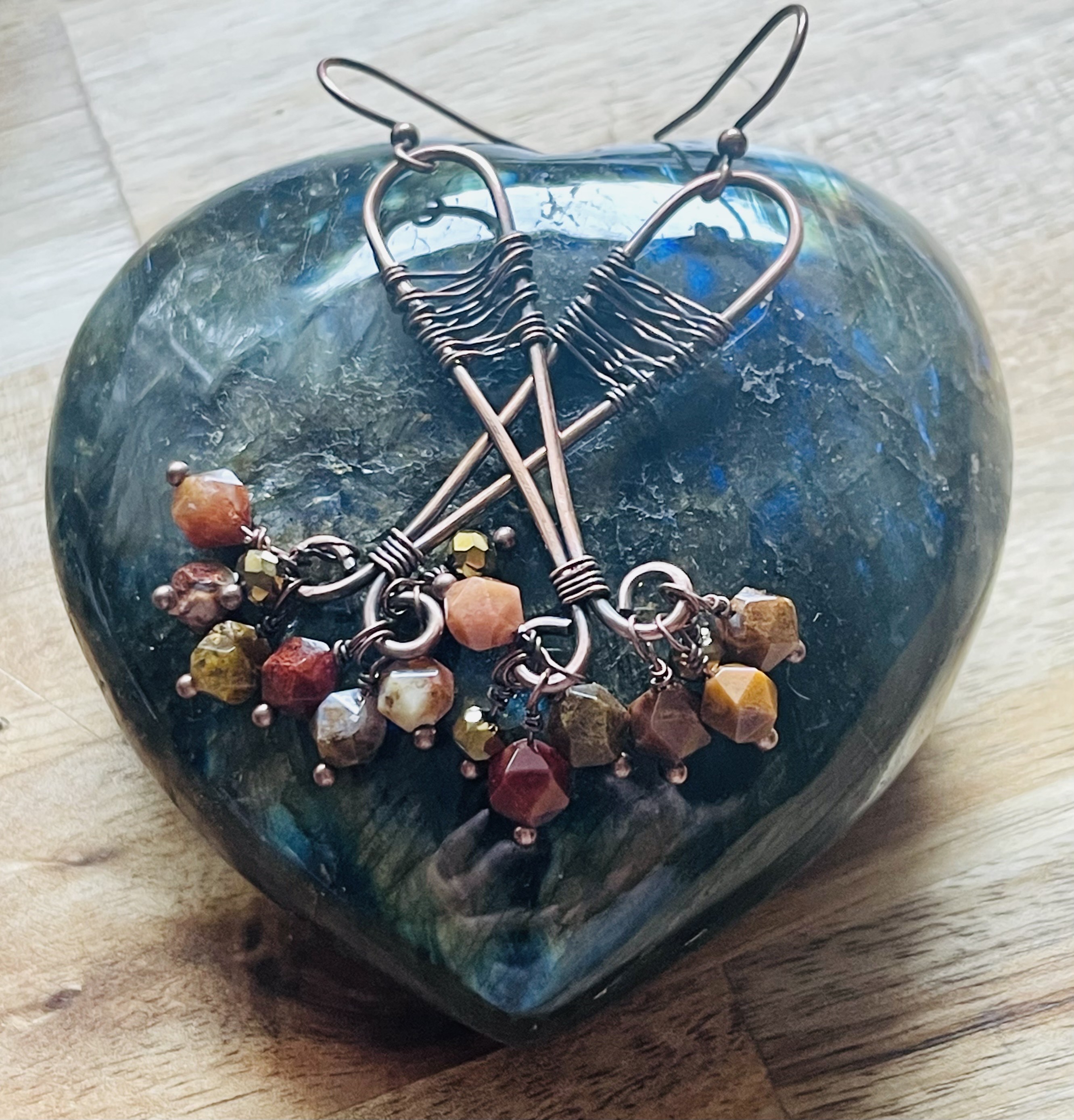 Intricate Weave Copper Earrings