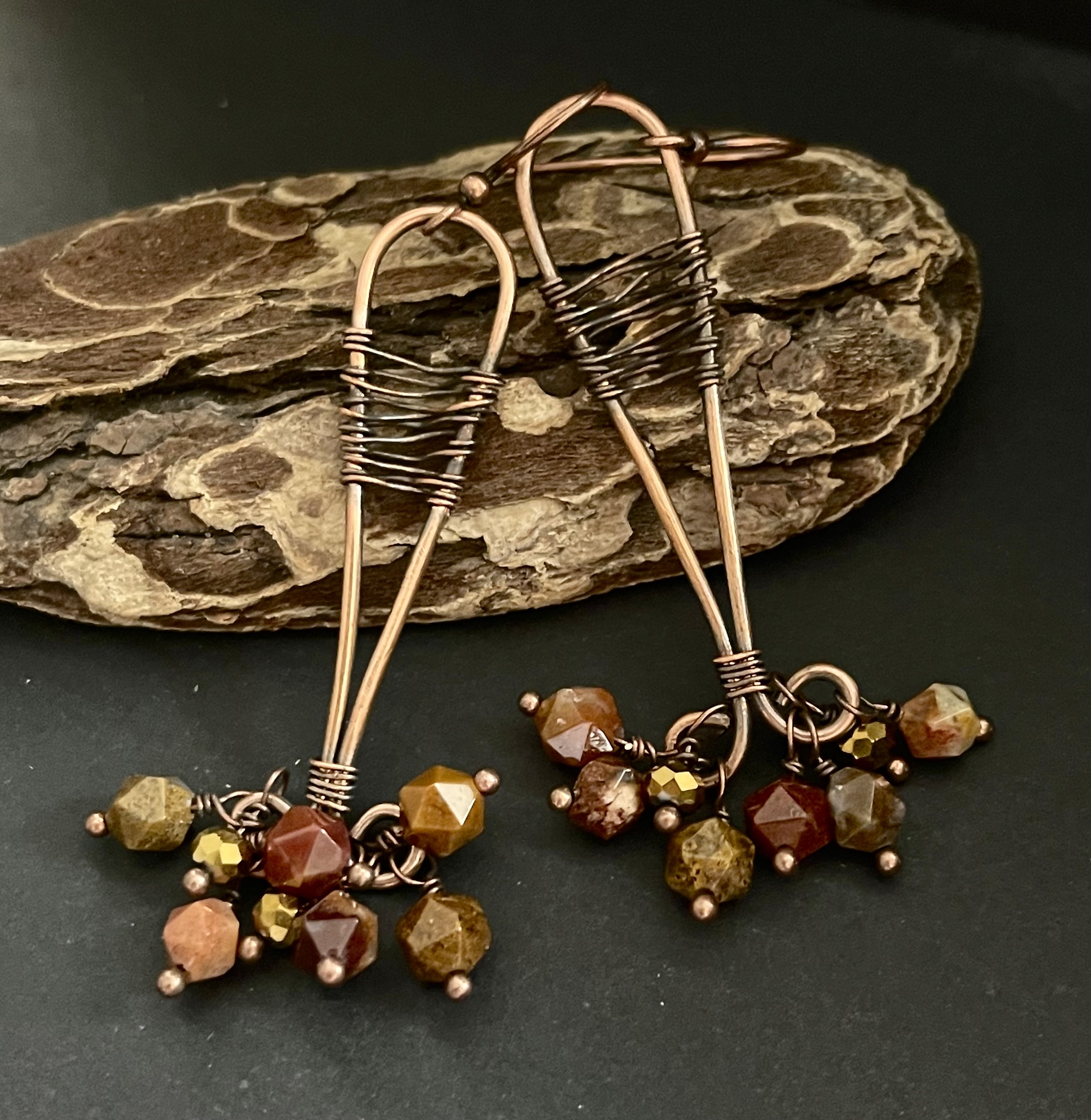 Intricate Weave Copper Earrings