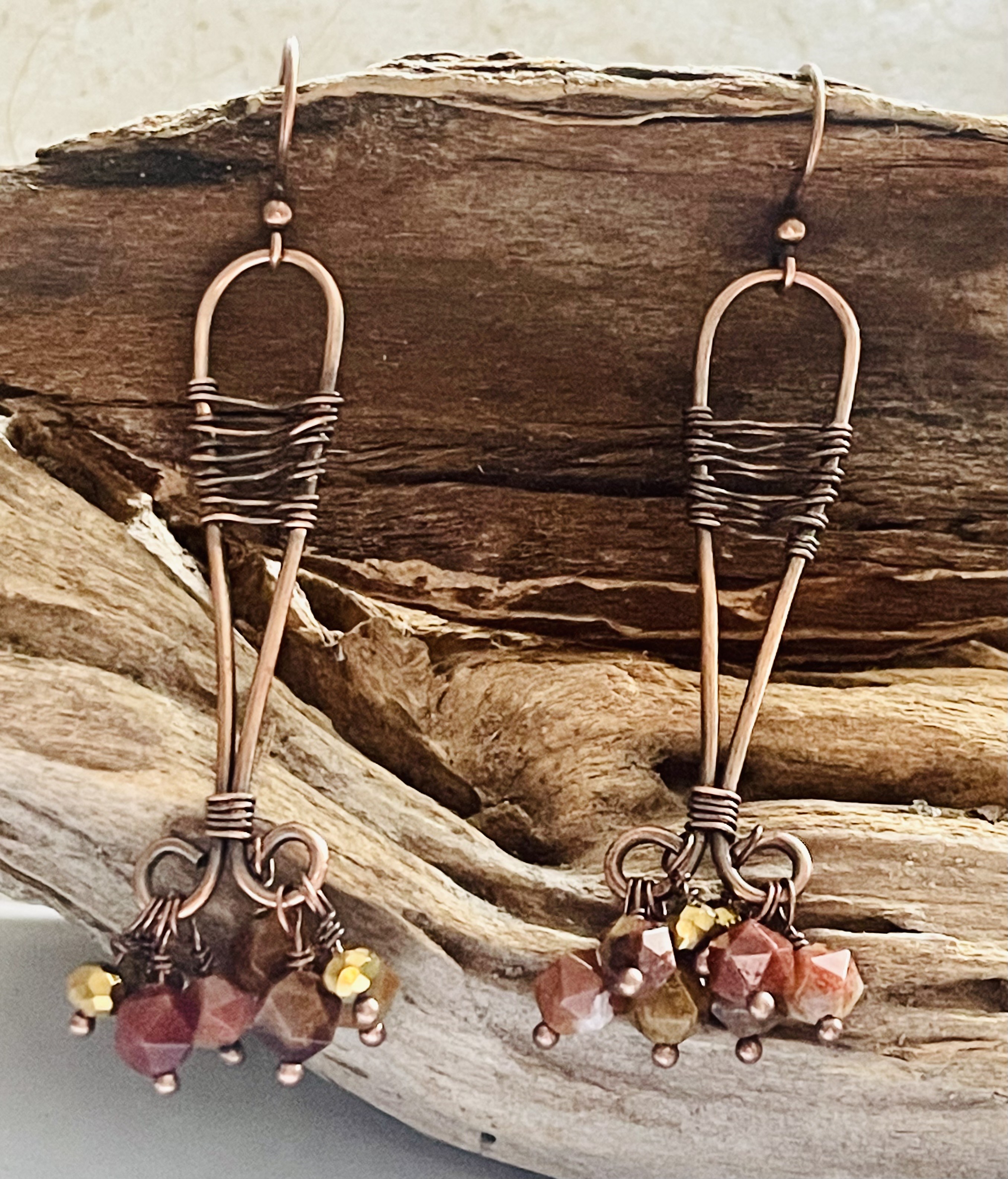 Intricate Weave Copper Earrings