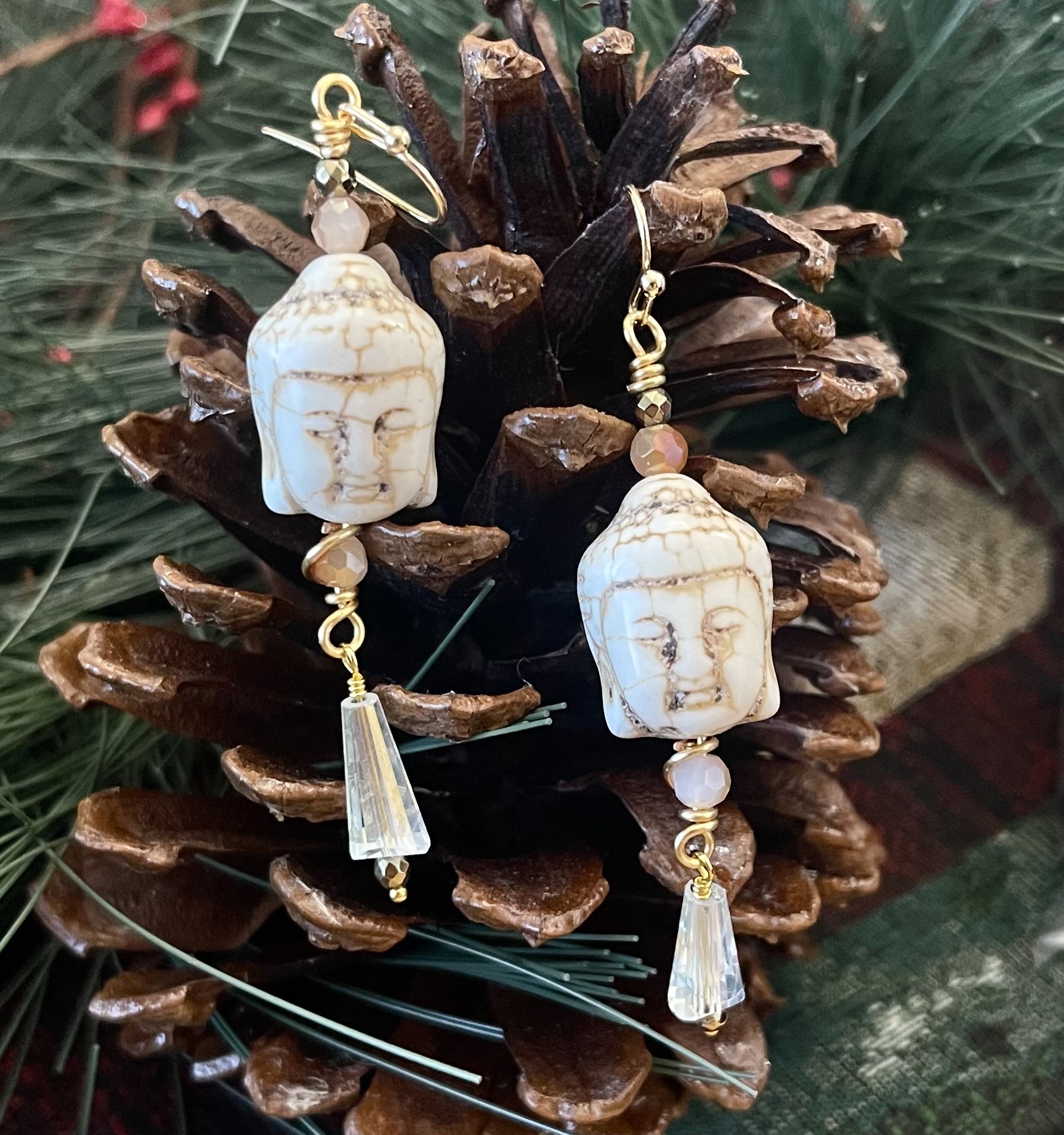 Buddha charm earrings
