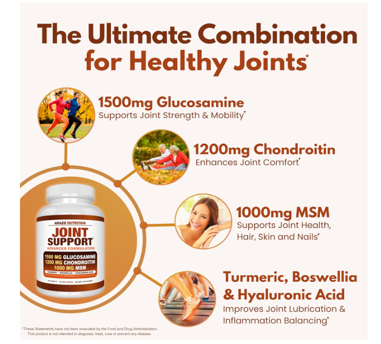 Arazo Nutrition Joint Support & Omega-3 Fish Oil Supplement