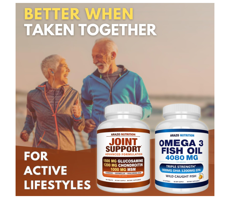 Arazo Nutrition Joint Support & Omega-3 Fish Oil Supplement