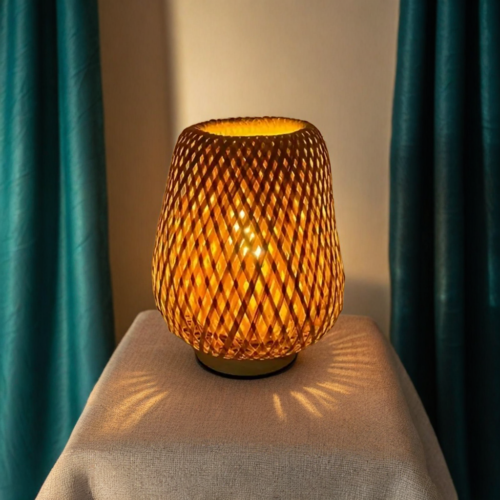 Decorative Woven Bamboo Table Lamp