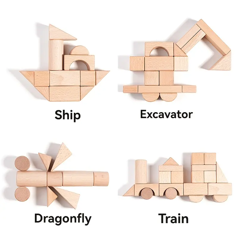 Wooden Building Blocks Set
