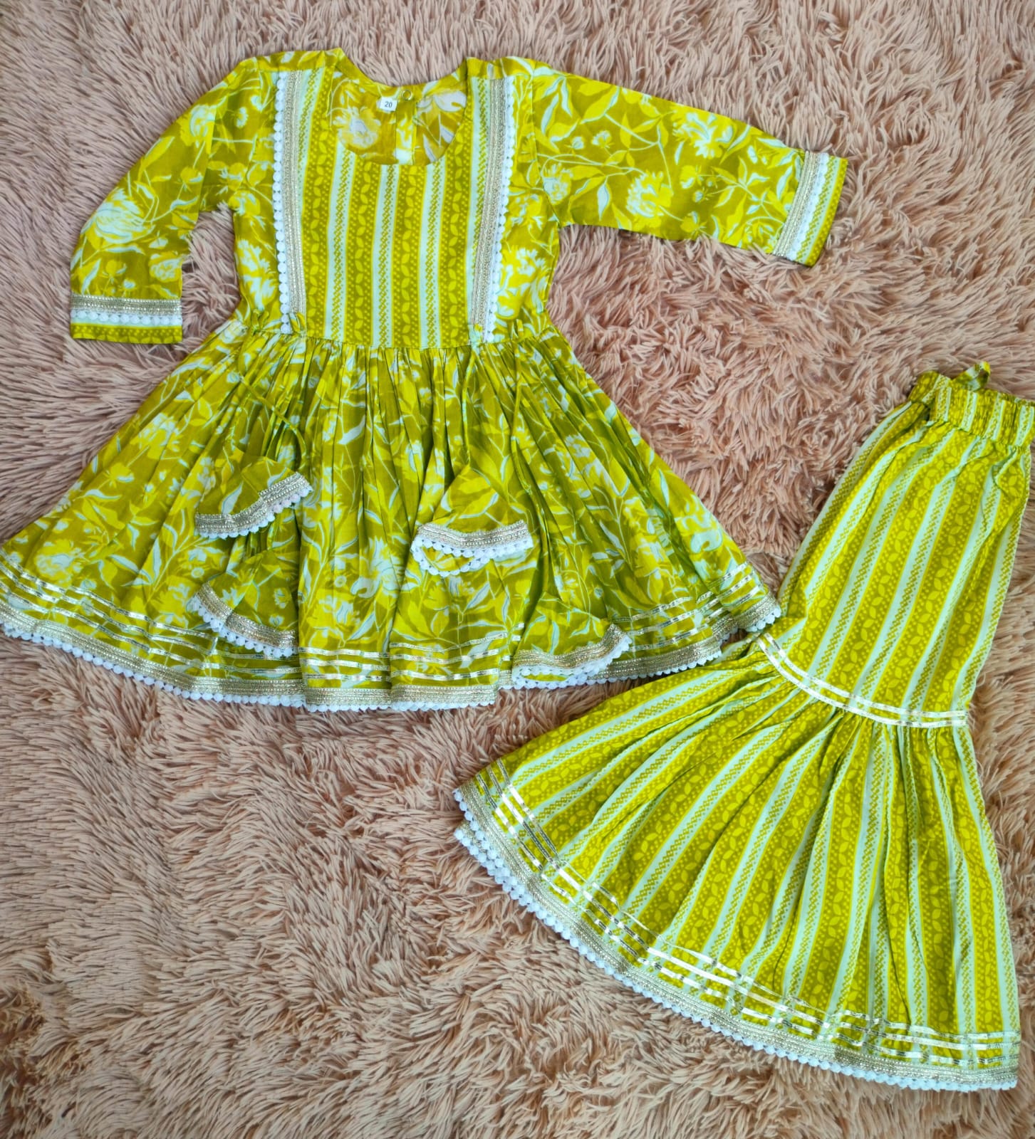 Girls’ Traditional Yellow Dress Set