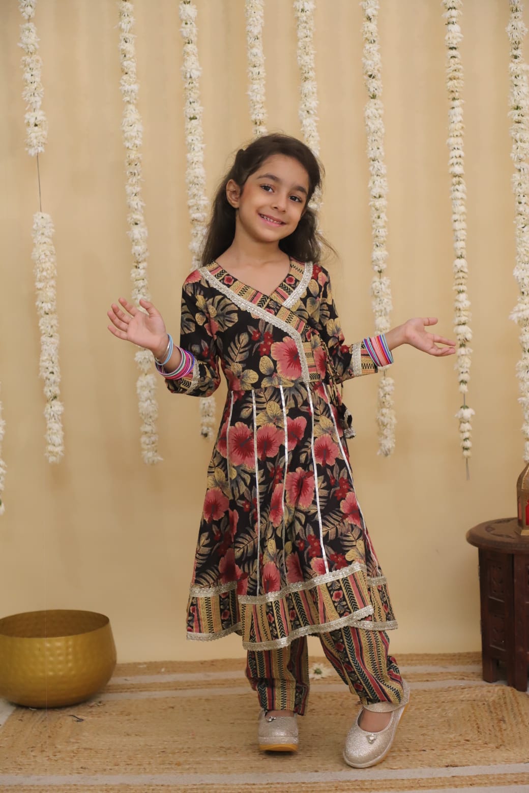 Floral Printed Kids Kurta Set