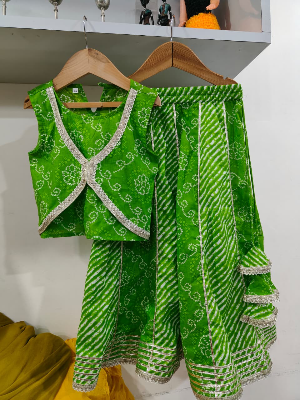Traditional Green Kids Lehenga Choli Set