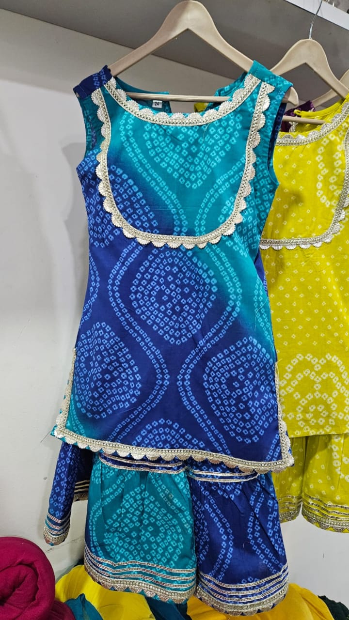 Blue traditional printed dress set