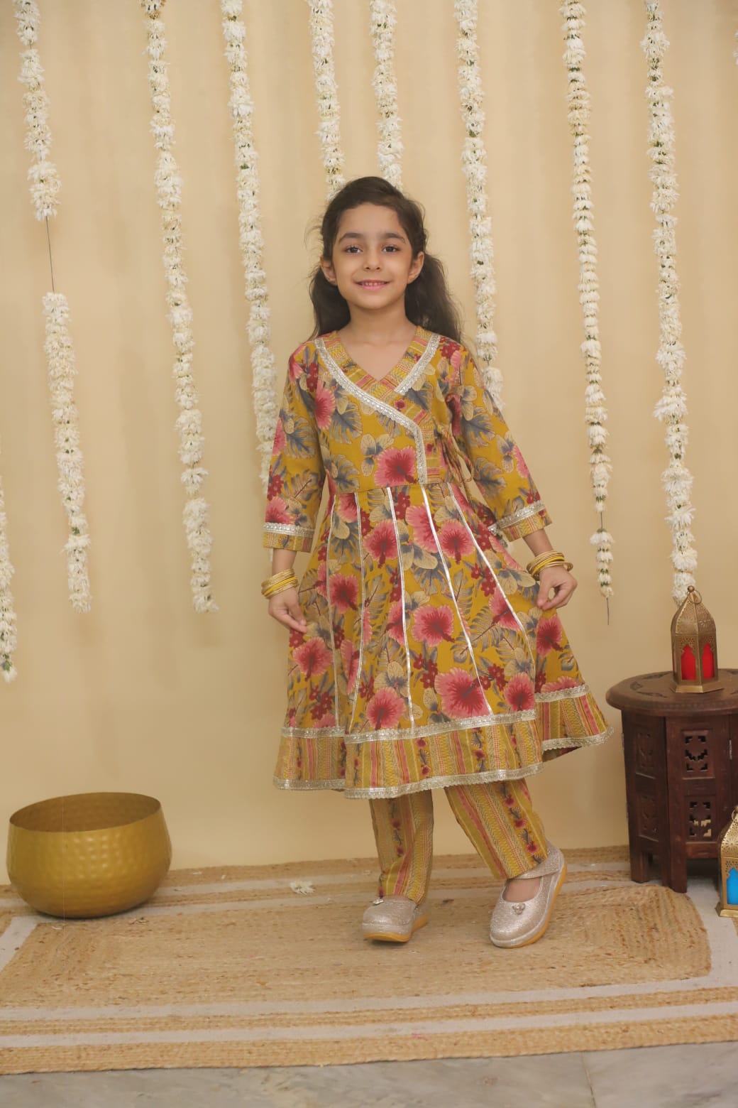 Floral Printed Kids Anarkali Suit