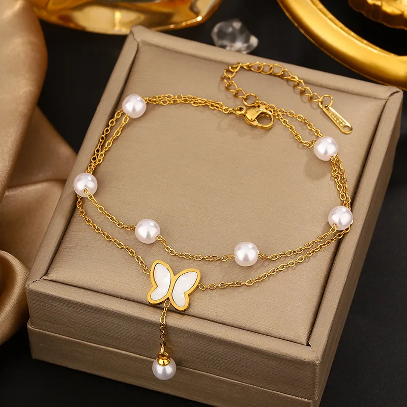 Bracelet papillon doré