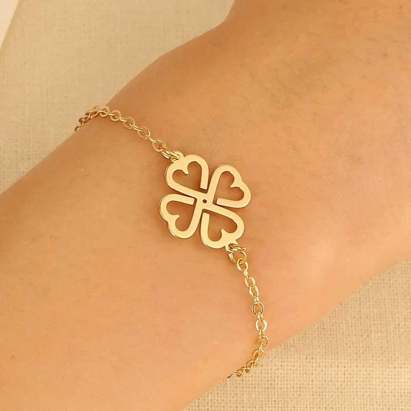 Bracelet trèfle porte-bonheur