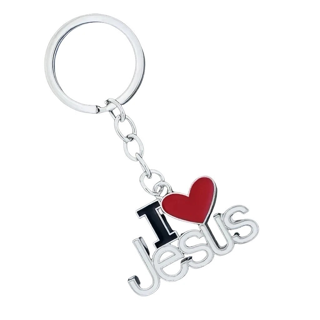 10 I Heart Jesus Keyrings With Bags & Thank You Notes Christian Gift