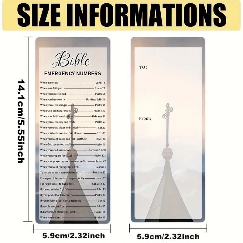 50 Bible Emergency Numbers Bookmarks Church Welcome Gift