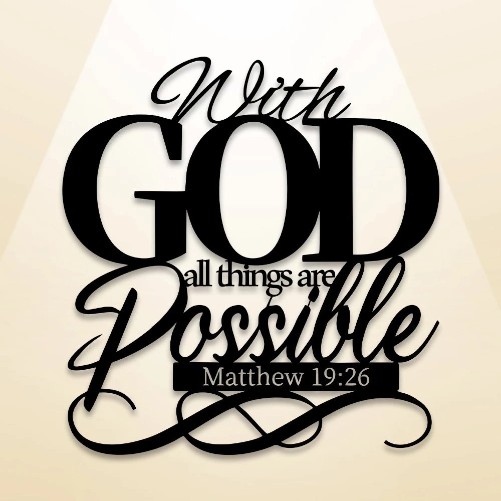 Bible Verse Black Metal Wall Hanging Sign