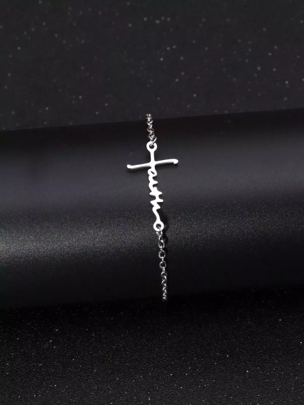 3pcs Stainless Steel Amazing Grace Faith Cross Bracelets