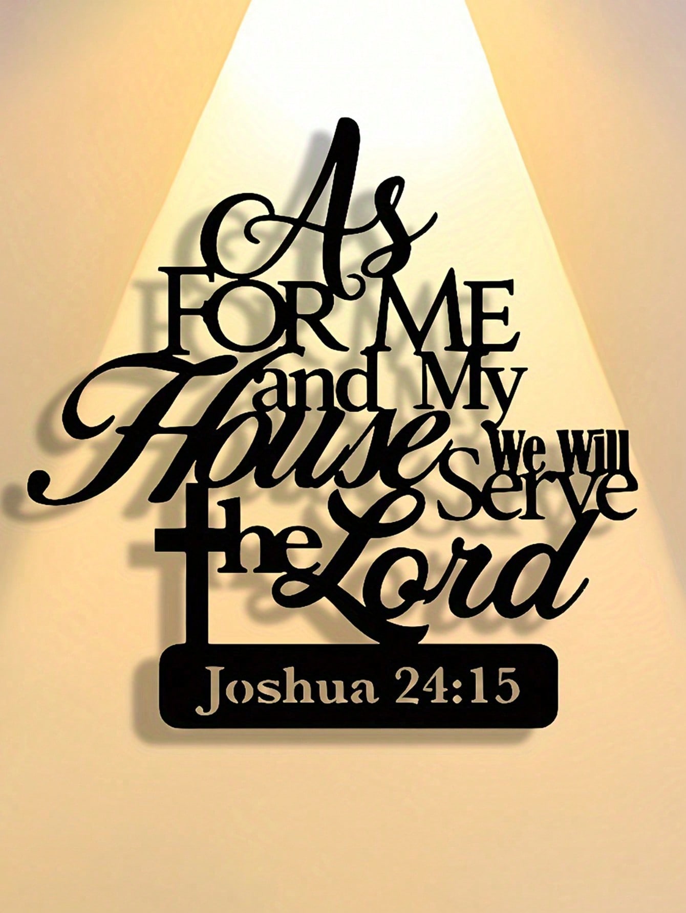 Bible Verse Black Metal Cross Wall Hanging Sign