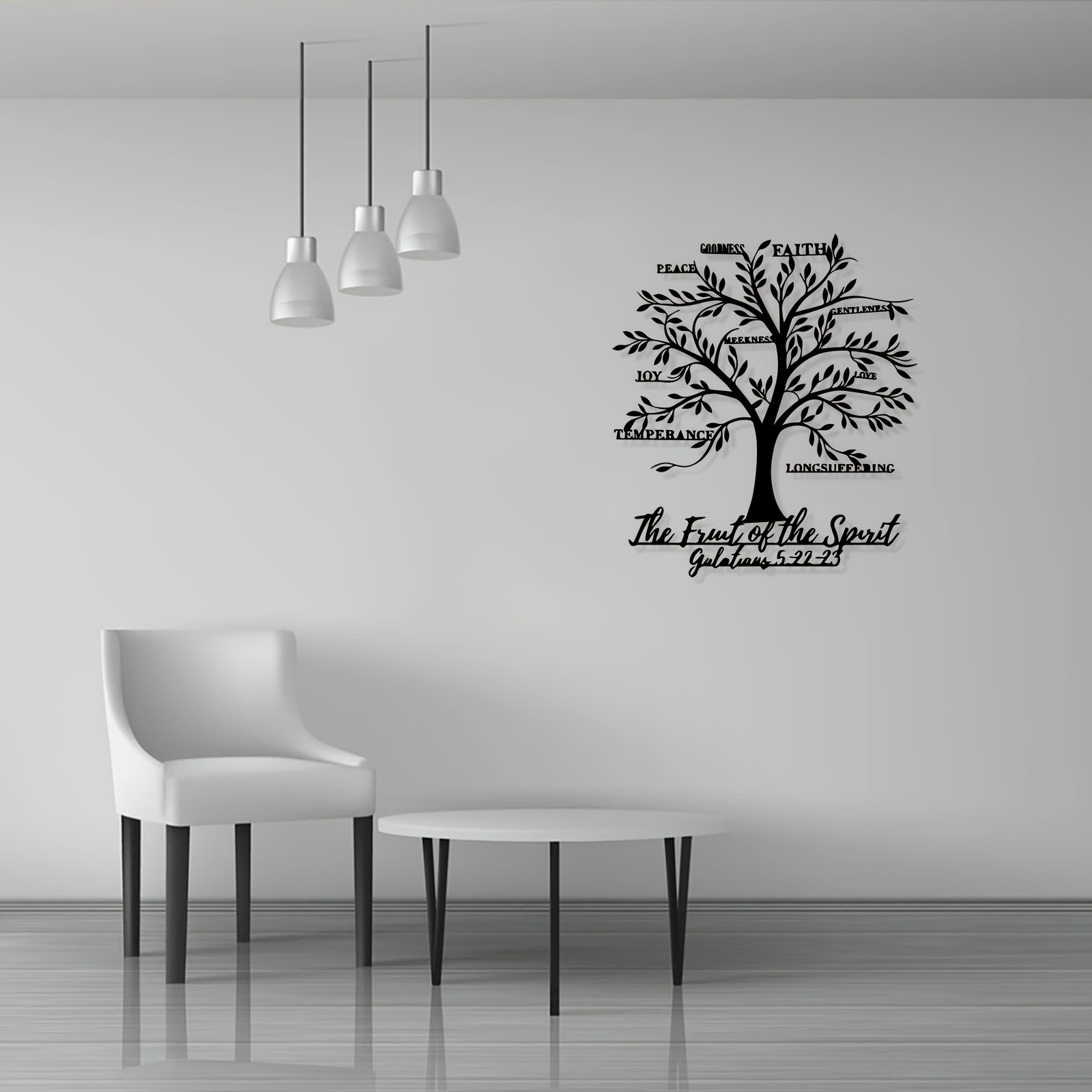 Bible Verse Black Metal Cross Wall Hanging Sign