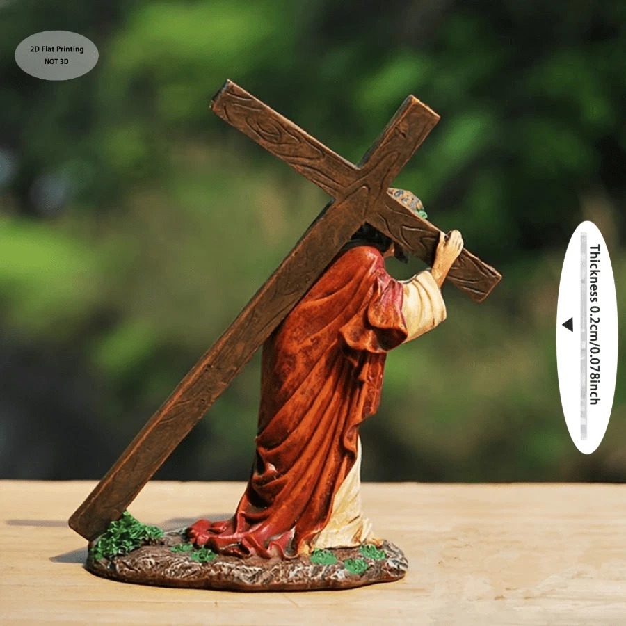 2D Acrylic Jesus Carrying Cross Home Decor