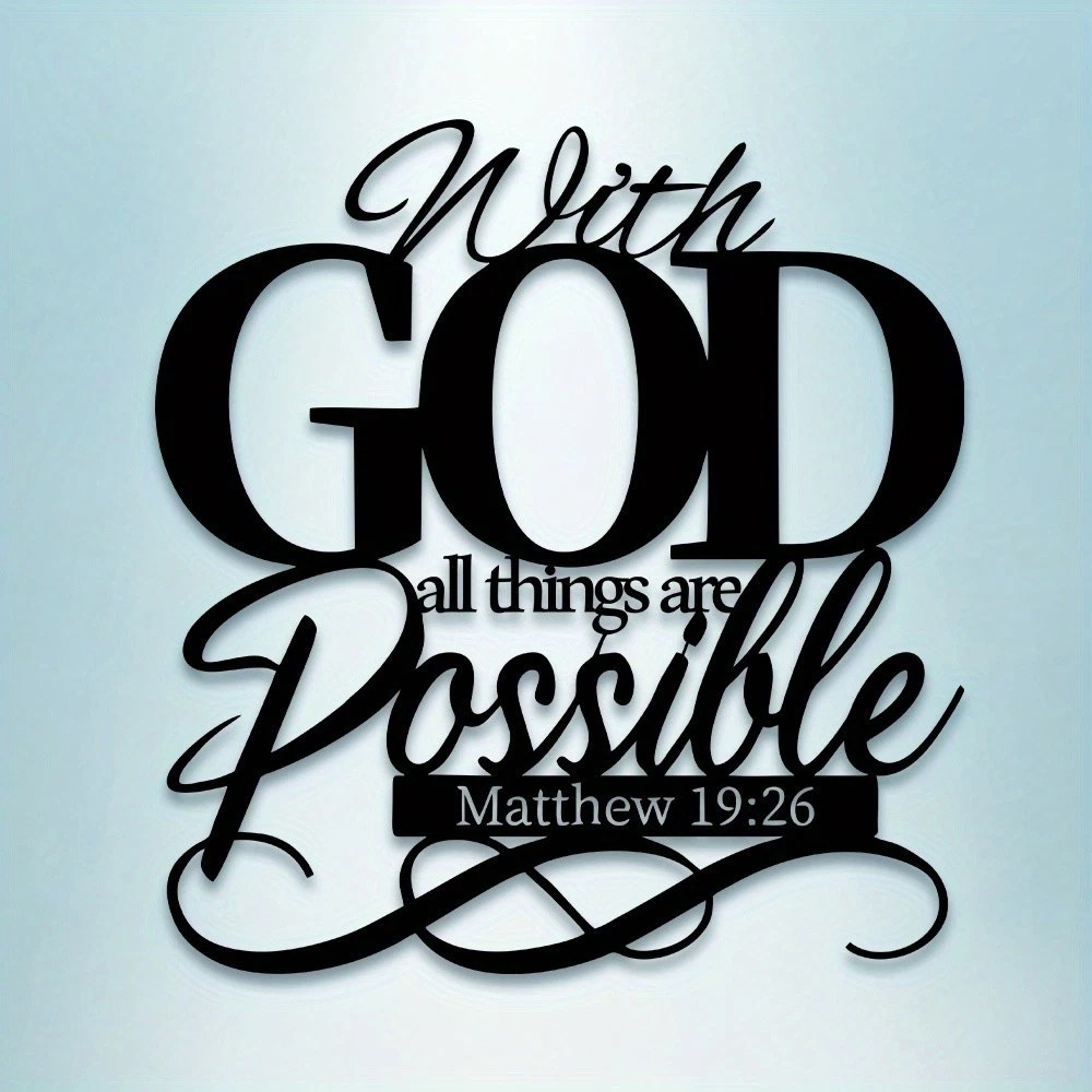 Bible Verse Black Metal Wall Hanging Sign