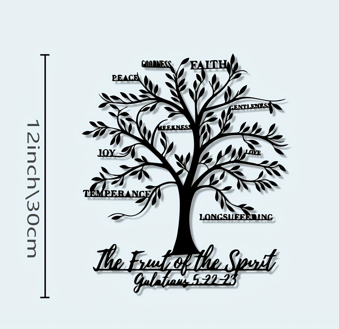 Bible Verse Black Metal Cross Wall Hanging Sign