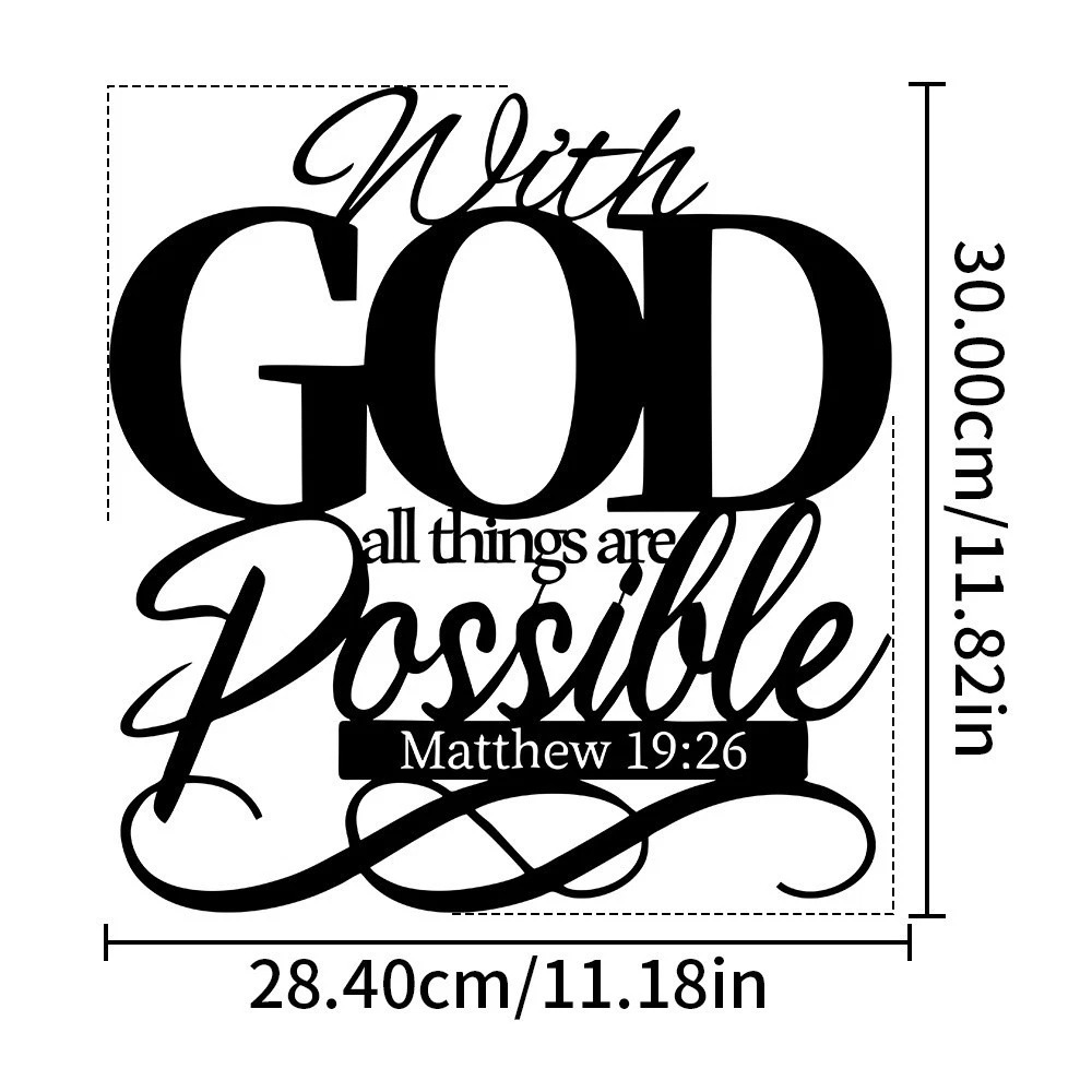 Bible Verse Black Metal Wall Hanging Sign