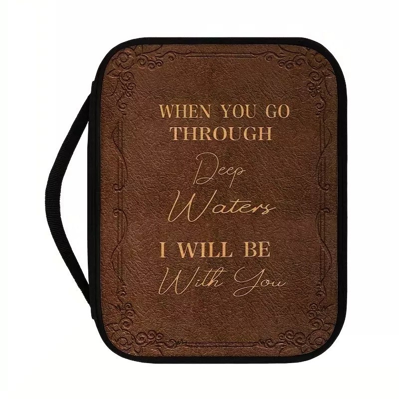 When You Go Through Deep Waters I Wil Be With You Brown Bible Case