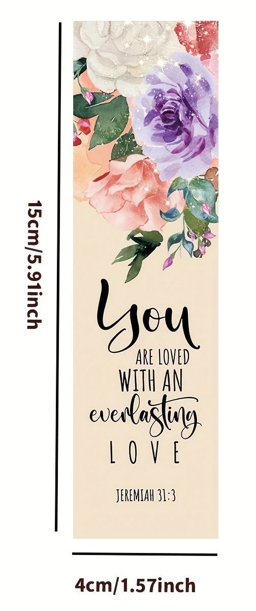 30 Colourful Floral Flower Bible Verse Scriptures Paper Bookmarks
